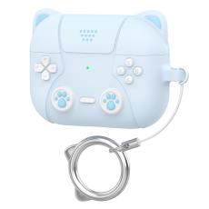  AirPods Pro 3 Skal Silikon Med Nyckelring Katt Bl&aring; - Teknikhallen.se