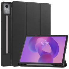  Lenovo Idea Tab Pro Fodral Tri-Fold L&auml;der Svart - Teknikhallen.se