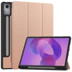  Lenovo Idea Tab Pro Fodral Tri-Fold L&auml;der Ros&eacute;guld - Teknikhallen.se