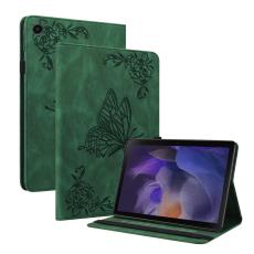  Samsung Galaxy Tab A11 Plus Fodral Butterfly Flower Gr&ouml;n - Teknikhallen.se