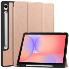  Samsung Galaxy Tab S10 Lite Fodral Tri-Fold Pennh&aring;llare Ros&eacute;guld - Teknikhallen.se