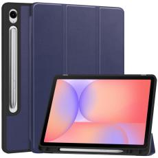  Samsung Galaxy Tab S10 Lite Fodral Tri-Fold Pennh&aring;llare M&ouml;rk Bl&aring; - Teknikhallen.se
