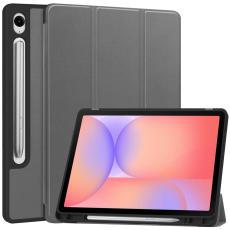  Samsung Galaxy Tab S10 Lite Fodral Tri-Fold Pennh&aring;llare Gr&aring; - Teknikhallen.se