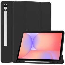  Samsung Galaxy Tab S10 Lite Fodral Tri-Fold Pennh&aring;llare Svart - Teknikhallen.se