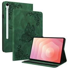  Samsung Galaxy Tab S11 Fodral Butterfly Flower Gr&ouml;n - Teknikhallen.se