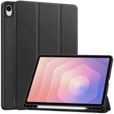  Samsung Galaxy Tab S11 Fodral Tri-Fold L&auml;der Svart - Teknikhallen.se