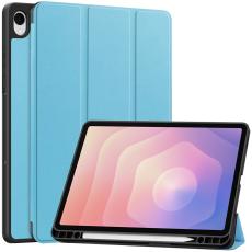  Samsung Galaxy Tab S11 Fodral Tri-Fold L&auml;der Bl&aring; - Teknikhallen.se