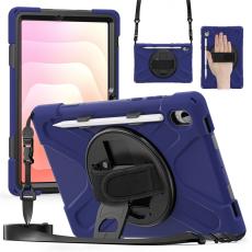 Samsung Galaxy Tab S11 Skal Shockproof Hybrid Kickstand M&ouml;rk Bl&aring; - Teknikhallen.se