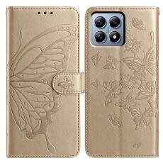  Xiaomi 15T Pro Fodral Med Fj&auml;ril Tryck Guld - Teknikhallen.se
