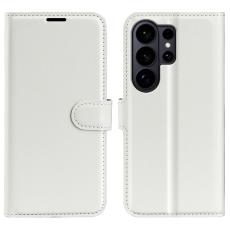  Samsung Galaxy S26 Ultra Fodral Litchi L&auml;der Vit - Teknikhallen.se