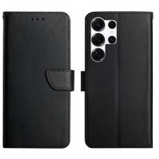  Samsung Galaxy S26 Ultra Fodral &Auml;kta L&auml;der Svart - Teknikhallen.se
