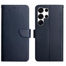  Samsung Galaxy S26 Ultra Fodral &Auml;kta L&auml;der Bl&aring; - Teknikhallen.se