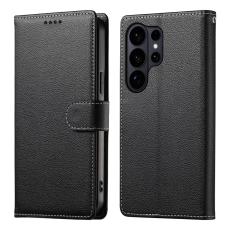  Samsung Galaxy S26 Ultra Pl&aring;nboksfodral L&auml;der Svart - Teknikhallen.se