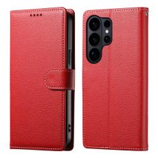  Samsung Galaxy S26 Ultra Pl&aring;nboksfodral L&auml;der R&ouml;d - Teknikhallen.se