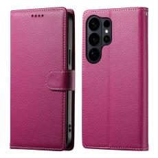  Samsung Galaxy S26 Ultra Pl&aring;nboksfodral L&auml;der Rosa - Teknikhallen.se