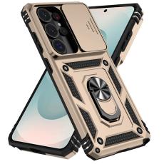  Samsung Galaxy S26 Ultra Skal CamShield Ring Hybrid Guld - Teknikhallen.se