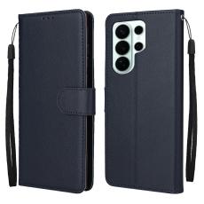  Samsung Galaxy S26 Ultra Fodral L&auml;der Bl&aring; - Teknikhallen.se