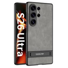 GKK GKK Samsung Galaxy S26 Ultra Skal Kickstand L&auml;der Gr&aring; - Teknikhallen.se