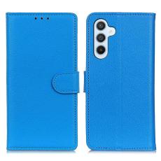  Samsung Galaxy S26 Fodral Litchi L&auml;der Bl&aring; - Teknikhallen.se