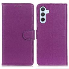  Samsung Galaxy S26 Fodral Litchi L&auml;der Lila - Teknikhallen.se