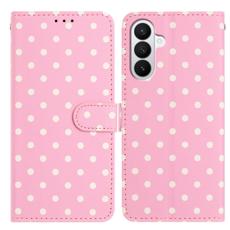  Samsung Galaxy S26 Plus Fodral Polka Dot L&auml;der Rosa/Vit - Teknikhallen.se