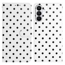  Samsung Galaxy S26 Plus Fodral Polka Dot L&auml;der Vit/Svart - Teknikhallen.se