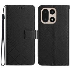  OnePlus 15 Fodral L&auml;der Rhombus Svart - Teknikhallen.se