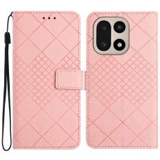  OnePlus 15 Fodral L&auml;der Rhombus Rosa - Teknikhallen.se