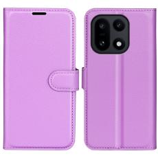  OnePlus 15 Fodral Litchi L&auml;der Lila - Teknikhallen.se