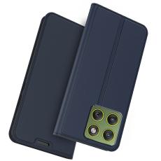  Motorola Edge 70 Fodral Flip L&auml;der Bl&aring; - Teknikhallen.se
