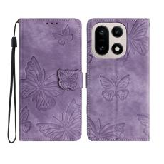  OnePlus 15 Fodral Med Fj&auml;ril Tryck Lila - Teknikhallen.se