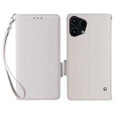  Nothing Phone 3a Lite Fodral Litchi L&auml;der Vit - Teknikhallen.se
