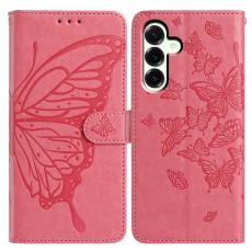  Samsung Galaxy A37 5G Fodral Med Fj&auml;ril Tryck Rosa - Teknikhallen.se