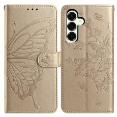  Samsung Galaxy A37 5G Fodral Med Fj&auml;ril Tryck Guld - Teknikhallen.se