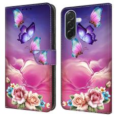  Samsung Galaxy A37 5G Fodral L&auml;der Blommor / Fj&auml;rilar - Teknikhallen.se