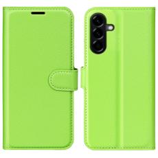  Samsung Galaxy A57 5G Fodral Litchi L&auml;der Gr&ouml;n - Teknikhallen.se