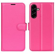  Samsung Galaxy A57 5G Fodral Litchi L&auml;der Rosa - Teknikhallen.se
