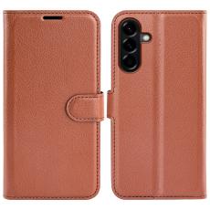  Samsung Galaxy A57 5G Fodral Litchi L&auml;der Brun - Teknikhallen.se