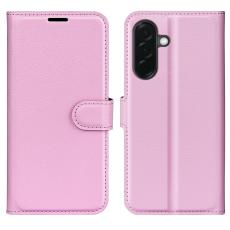  Samsung Galaxy A37 5G Fodral Litchi L&auml;der Ljus Rosa - Teknikhallen.se