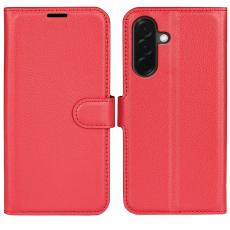  Samsung Galaxy A37 5G Fodral Litchi L&auml;der R&ouml;d - Teknikhallen.se