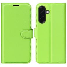  Samsung Galaxy A37 5G Fodral Litchi L&auml;der Gr&ouml;n - Teknikhallen.se