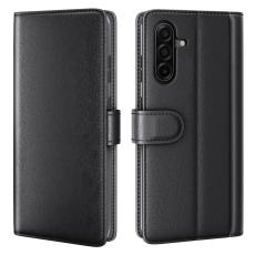  Samsung Galaxy A37 5G Fodral Premium &Auml;kta L&auml;der Svart - Teknikhallen.se