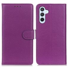  Samsung Galaxy A37 5G Fodral Litchi L&auml;der Lila - Teknikhallen.se