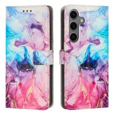  Samsung Galaxy A57 5G Fodral L&auml;der Marmor Rosa / Lila - Teknikhallen.se