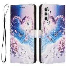  Samsung Galaxy A57 5G Fodral Med Tryck Hj&auml;rta / Fj&auml;rilar - Teknikhallen.se
