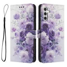  Samsung Galaxy A57 5G Fodral Med Tryck Lila Rosor - Teknikhallen.se