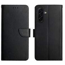  Samsung Galaxy A57 5G Fodral &Auml;kta L&auml;der Svart - Teknikhallen.se