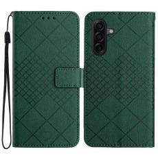  Samsung Galaxy A57 5G Fodral L&auml;der Rhombus Gr&ouml;n - Teknikhallen.se