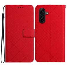  Samsung Galaxy A57 5G Fodral L&auml;der Rhombus R&ouml;d - Teknikhallen.se