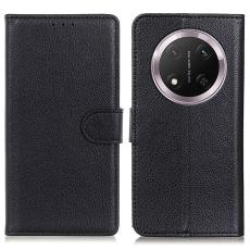  Honor Magic7 Lite Fodral Litchi L&auml;der Svart - Teknikhallen.se